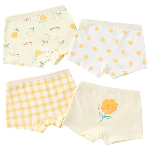 Toddler Girls Cotton Four Corner Panties Multiple Patterns, Baby Panties, Comfortable and Breathable Panties