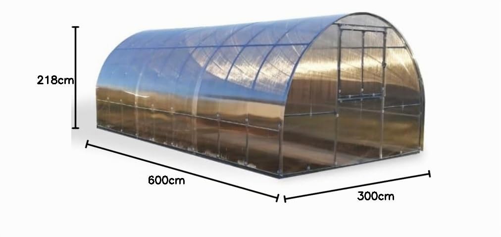 Invernadero KLASIKA Tube 3 x 6 m con cimientos y policarbonato de 6 mm