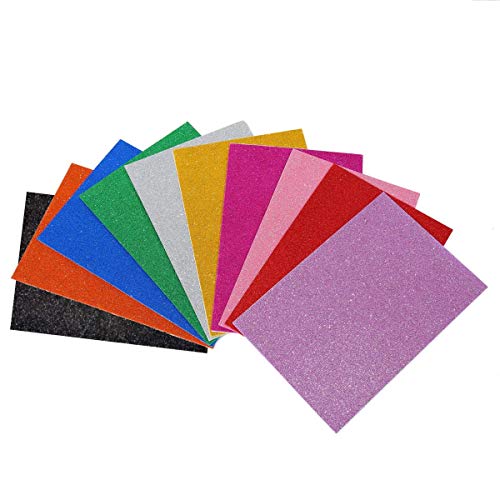 ZADAWERK® Glitzerschaumstoff - 20x30 cm - selbstklebend - 10 Farben -...