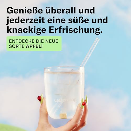 waterdrop® Microdrink Apfel - 12 Waterdrop Drops Würfel mit fruchtigem Apfel Geschmack - zuckerfreier Durstlöscher & Alternative zu Getränke-Sirup und Geschmackspulver - Flavour Drops mit Vitaminen