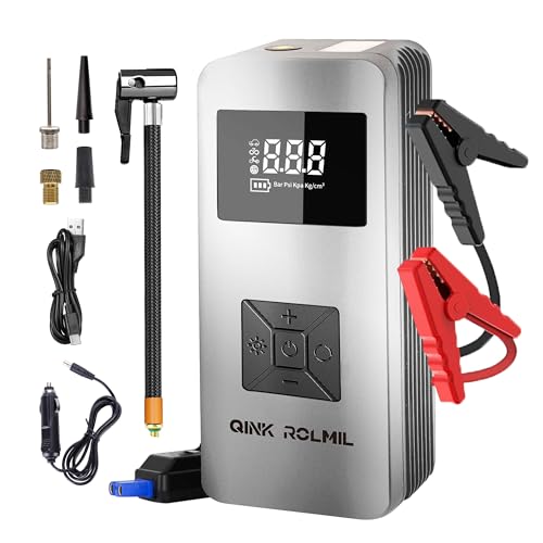 Jump Starter with Air Compressor, 12V 8000A Car Automotive Battery Jump Starter (6.0L Gas and 3.0L...