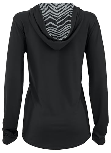 Zubaz NFL Women's Hood Lined Lightweight Hoodie, Zebra Liner, Las Vegas Raiders, Large - Image 2