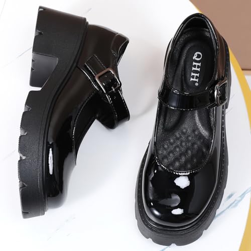 Image of Mary Jane Shoes Women Platform Mary Janes for Women Chunky Heels Women's Pumps Fashion Comfortable Dressy Casual Work School Office Shoes