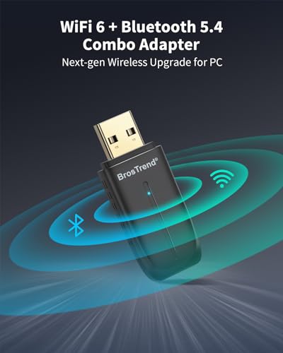 Image of BrosTrend 2-in-1 USB WiFi Bluetooth Adapter for PC, AX900 WiFi 6 + BT 5.4