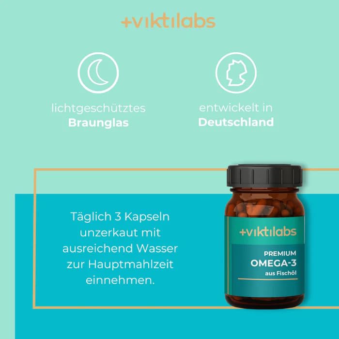 Premium Omega-3 Fischöl Kapseln - hochdosiert - 1050 mg Omega-3 pro Tag – Ansicht 3