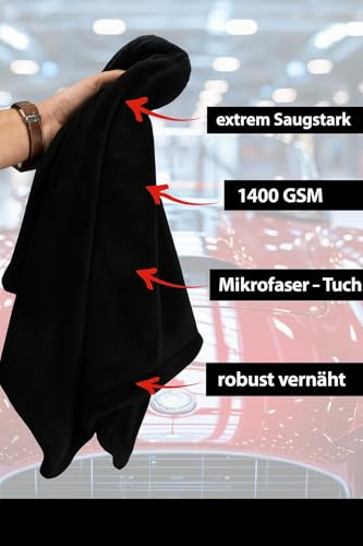 Kemes ściereczek mikrofibra do samochodu XXL 80 x 50 cm Premium 1400 GSM, 5-krotna, bardzo chłonna do polerowania i pielęgnacji
