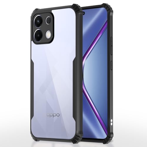 Image of Outlouders Back Cover for Oppo K13 5G | Ultra Hybrid Transparent | Full Camera Protection | Raised Edge | Crystal Clear Bumper Case(Black)
