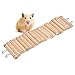 Zerodis Wooden Hamster Ladder,7.5 * 30cm Small Animals Pet Climbing Suspension Bridge Birds Toy with Metal Hooks for Grinding Teeth Hang into The Cage
