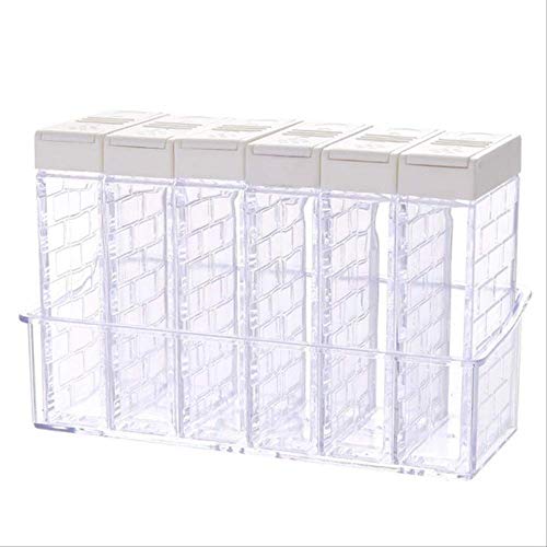 6pcs/set spice storage spice jar rack seasoning box salt and pepper sprayer container kitchen spice storage bottle tools a