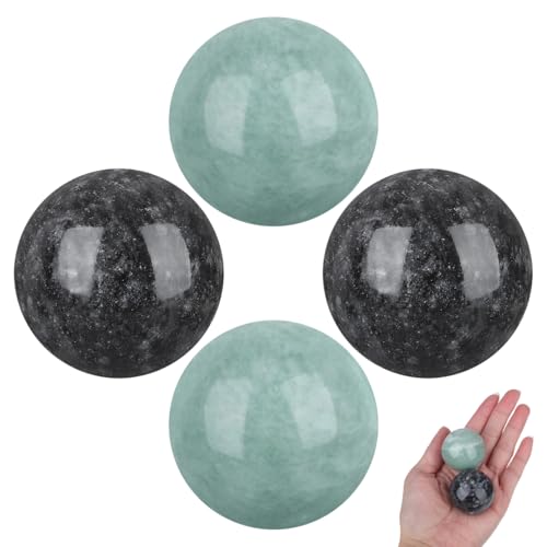 Homoyoyo 4PCS Baoding Balls, Chinese Health Balls Marble Hand Exercise for Stress Relief Meditation and Finger Strength Training Wrist Strength Training, Hand Massage Therapy 1.38''