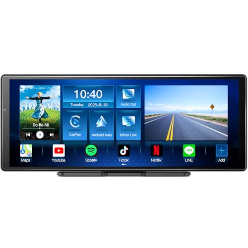 11.3" QLED Android 8Core 4G+64G Carplay Screen for Car Android Auto & Carplay Screen with Net-Flix YouTube Google Play AI 1080P Rear Camera GPS Navigation Voice Control 11.3" (4+64GB)