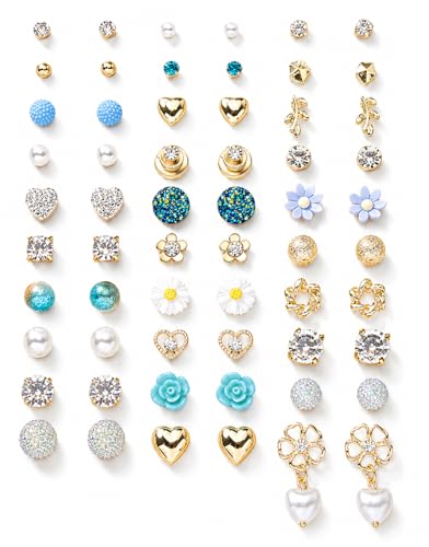Image of Shining Diva Fashion Stylish Combo Set Crystal Pearl Earrings for Women and Girls
