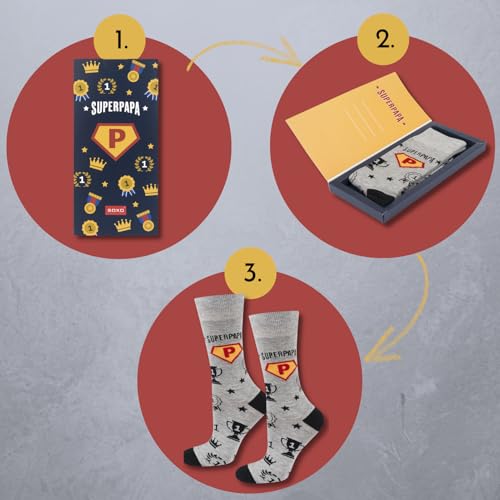 Super Papa Socks Men Dad Gifts Mens Cotton Sock Colourful Funky Gift Men's Presents 7.5-11.5 Super Papa2