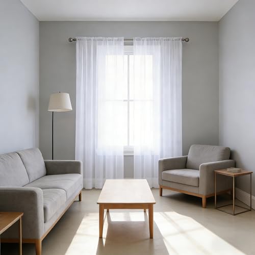 Cortina translúcida moderna blanca de 146x100 cm para ventanas de cocina y dormitorio 2