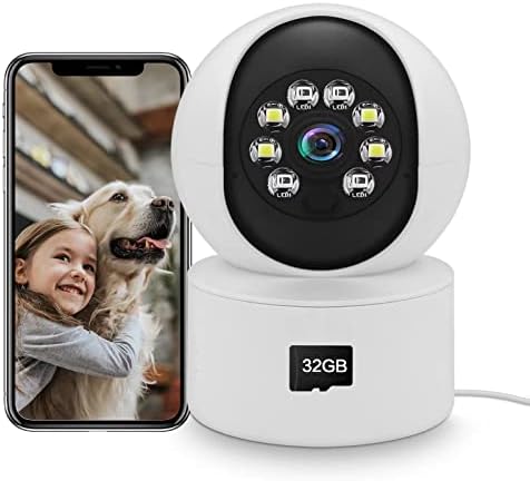 FOUAVRTEL WiFi Plug-in Indoor Security Camera 360-degree Wireless 1080P 2.4GHz Pan Tilt Home Smart Surveillance Camera for Pet/Baby Monitor with Night Vision Motion Detection Dog Camera