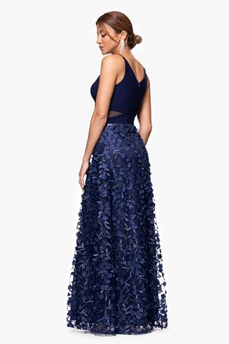 Image of Xscape Women's Xscape Women's Off the Shoulder Leg Slit Ruffle Floor Length Dress