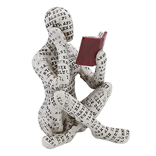 Lesende Frau-Figur, Handbemalt, Perfektes Wetter, Kunstharz, Bücherregal-Ornament, Wohnzimmer-Ornament (A)