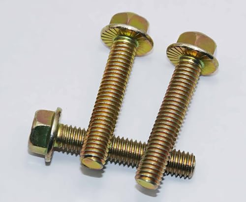 Image of 3 /8 inch x 2-1 /2 inch Flanged Hex Toothed Bolt by Color Zinc Plated, Alloy Steel,Grade 5.(10pcs Pack) by Metalsuberg