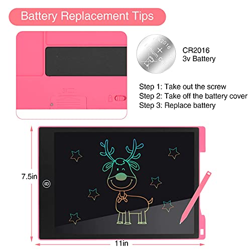 EooCoo-LCD-Writing-Tablet-12-inch-Drawing-Board-Colorful-Erasable-Doodle-Board-with-Lock-Function-and-Magnet-for-Kids-Learning-Tool-Birthday-Gift-Pink