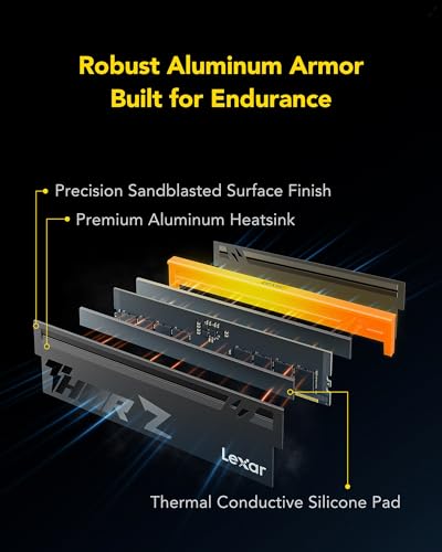Image of Lexar Thor Z Series RGB DDR5 RAM 32GB Kit (2x16GB) 6000 MHz, DRAM 288-Pin UDIMM Support Intel XMP 3.0 & AMD EXPO, On-die ECC, PMIC, 1.35V, High-Performance PC Computer Memory for Gaming, AI