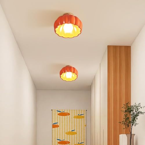 Lámpara de techo empotrada para iluminar pasillos oscuros con cúpula naranja 3