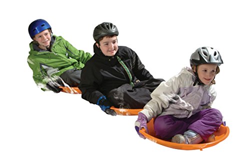 Emsco Group ESP 1055-2 Snow Caterpillar Linkable Disc Sled, 26 Inch 2 Pack, Orange - Thumbnail 3