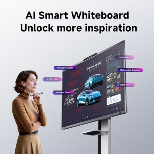 Image of HORION 65 inch Interactive Smart Board with Wall Mount, 4K UHD Touchscreen, Android 14 Google EDLA (16+256GB, AI Meeting Assistant, Digital Whiteboard)