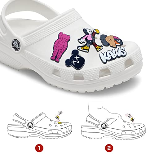 MANBOC Cartoon-Schuh-Dekoration, 36 Stück PVC Shoe Charms Schuh Logo Schuhspitzen Süße Schuhblume, Zierschnallen für Schuhe, Kleine Rucksäcke, Handyketten-Wiederverwendbar