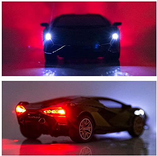 Image of Toy Cars Sian Fkp3 Metal Model Car With Light And Sound Pull Back Toy Car For Boys Age 3 + Year Old(Sian Vb32611-1 Army), Multicolor