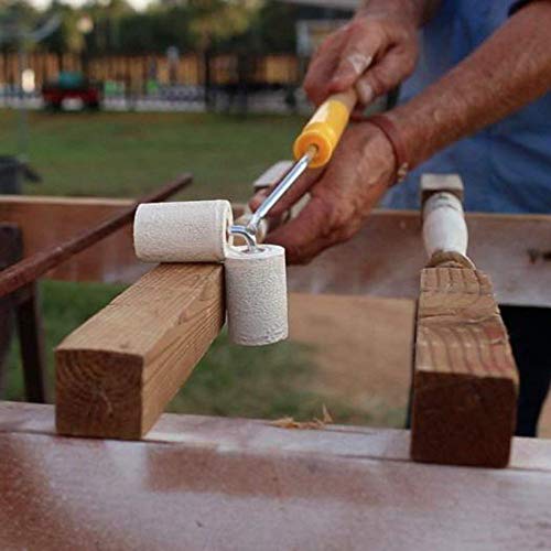 Paint Brush Dual Coating Rolls All Dual Paint Roller Helps Paint Fencing Poles and Corners Dual Paint Roll Paint Railings and Corner Painting Tools (Yellow)