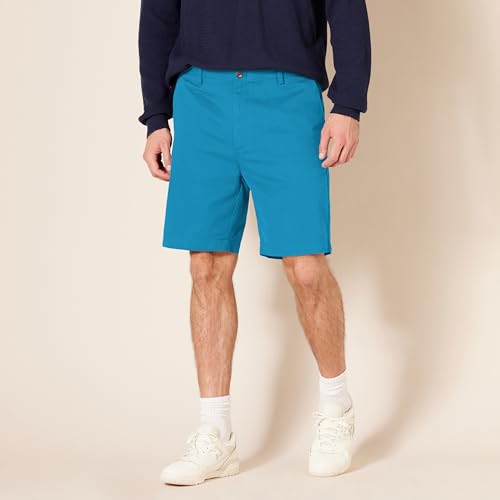Image of Amazon Essentials Men's Classic-Fit 9 inch Cotton Twill Chino Shorts with Button-Through Pockets