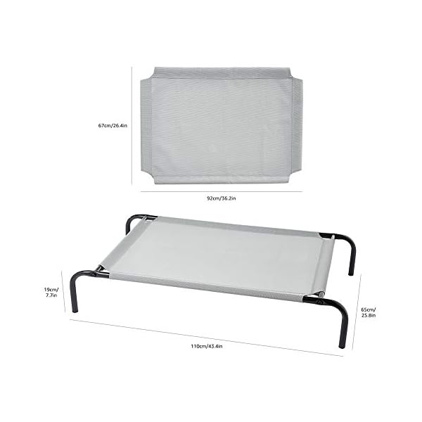 Amazon Basics Cooling Elevated Dog Bed with Metal Frame, Medium, 43 x