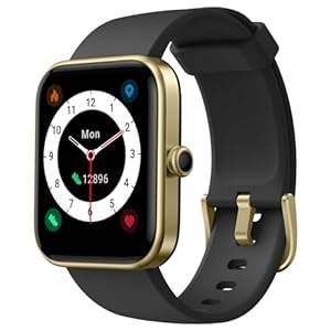 Fitness Tracker for Men Women with Aluminum Alloy Frame, Alexa Built-in 1.69” DIY Dial with Blood Oxygen & Heart Rate Monitor, 14 Sport Modes Smart Watch for Android iOS Phone, Golden