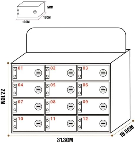 Cell Phone Locker Box with Door Locks and Keys Clear Acrylic Jail Storage Cabinet Wall Mounted,Acrylic Mobile Phone Lockbox for School Wall Mounted Security Safe with Key Lock Transparent Do image 3