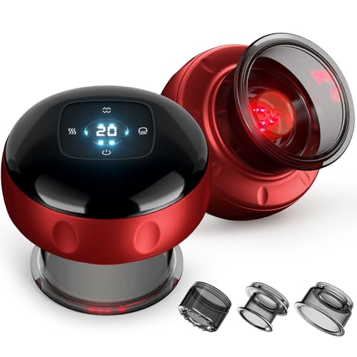 2 Pack Cupping Set 7-in-1 Smart Cupping Therapy Massager. Red Light Cupping Therapy Set with 2 Modes for Targeted Muscle Soreness Tighter Skin Cupping Kit with 20 Levels Suction and Heat and Gua Sha