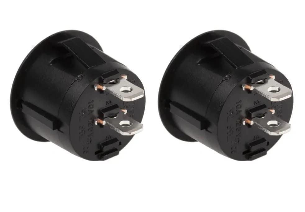 Image secondaire de Interrupteur Mécanique Rond Bipolaire ON/OFF - 2x Noir pour Cuisine et Salle de Bain