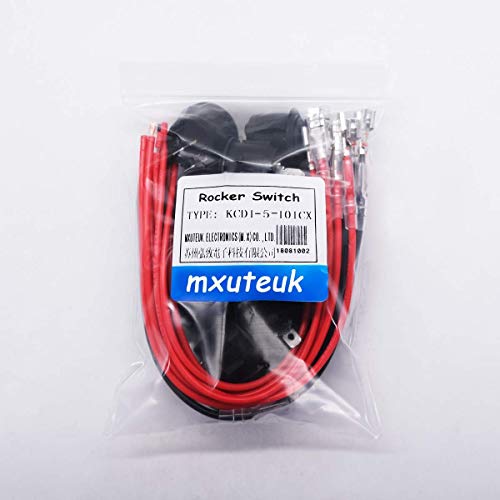 Mxuteuk MXU1-5-101-CX 10Pcs Circle Round Rocker Switch Wired Toggle Power Spst Self-Locking On-Off Switch 2 Pin Snap-In thumb #6