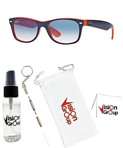 Image of Ray-Ban RB2132 New Wayfarer Sunglasses + Vision Group Accessories Bundle