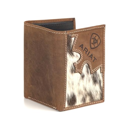 ARIAT Trifold Brindle Calf Hair Wallet, Brown3