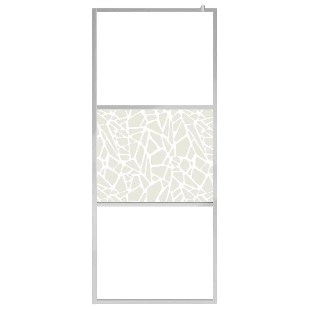 Fengshui Mampara de ducha de cristal templado 100 x 195 cm | Cristal de seguridad de 5 mm, marco de aluminio, perfil ajustable, aspecto de piedra, fácil de limpiar