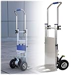 DGHKB Carrello Saliscale Elettrico,Carrello Saliscale,Montascale Elettrico,Lega di Alluminio,con Maniglia Allungabile,Carrello con Ruote Portatutto,capacità di Carico 200 Kg/440 Libbre A