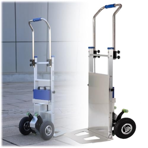 DGHKB Carrello Saliscale Elettrico,Carrello Saliscale,Montascale Elettrico,Lega di Alluminio,con Maniglia Allungabile,Carrello