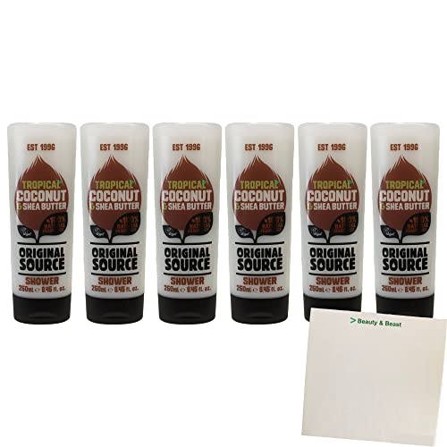Original Source Tropical Coconut & Shea Butter Duschgel 6er Pack (6x250ml Flasche) + usy Block Original Source Tropical Coconut & Shea Butter Duschgel 6er Pack (6x250ml Flasche) + usy Block
