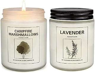 Amorxiao Scented Candles Gifts Set 2PCS with Stamp Packaging, Aromatherapy Candles, Natural Soy Wax, Scented Candles Presents for Women, Anniversary, Bath, Yoga, Spa