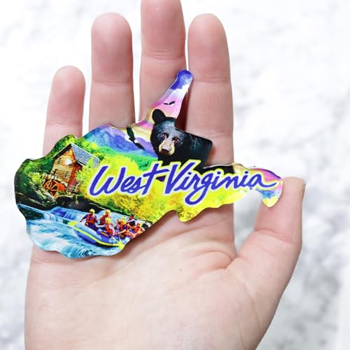 Imán de acrílico West Virginia de 4x3 pulgadas miniatura 2