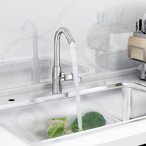 Image of Plantex Kitchen Taps for Home Sink with 360 Rotation /Sink Tap for Kitchen Basin with Teflon Tape /Kitchen Faucets for Sink -Chrome (Celesiya-1246)