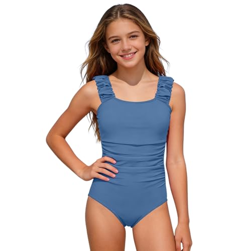 Maillot de bain fille ado look tendance dos nu volants piscine