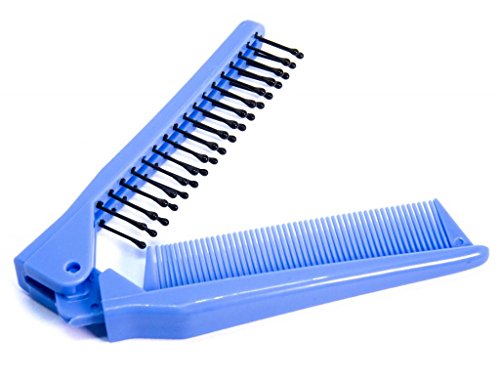 LOUISE MAELYS Portable Travel Folding Hair Brush Compact Pocket Hair Comb Double Headed Anti-static Comb
