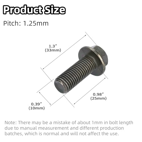 Image of RUTU 8pcs M10 x 1.25mm Bolt M10-1.25 x 25mm Hex Head Flange Bolt for Most Brands of ATV UTV Quads 4 Wheeler Go Karts Flanged Hex Screws - 8pcs (Pack of 2)