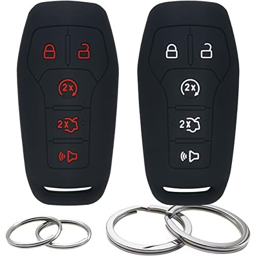 Coque silicone clé Ford Edge Explorer Fusion Mustang Lincoln - Protection télécommande 5 boutons
